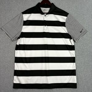Nike Golf Men’s Size XL FIT Polo Black White Stripe Shirt Standard Fit